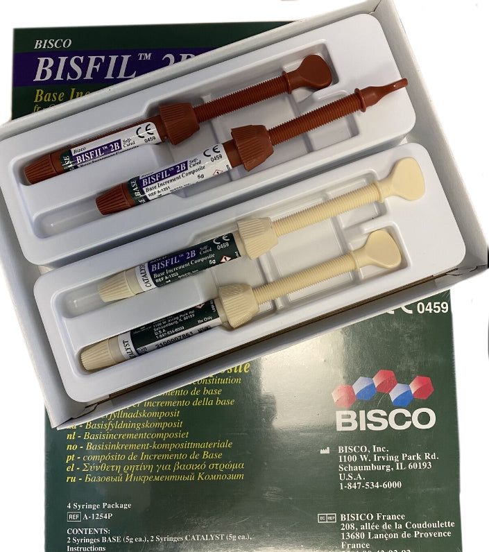 Bisco 0-A1254P BISFIL 2B Base & Catalyst Hybrid Dental Composite 4 Syringes Bisco 0-A1254P BISFIL 2B Base & Catalyst Hybrid Dental Composite 4 Syringes
